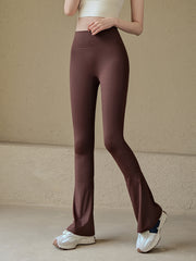 Fashionable peach hip flared pants