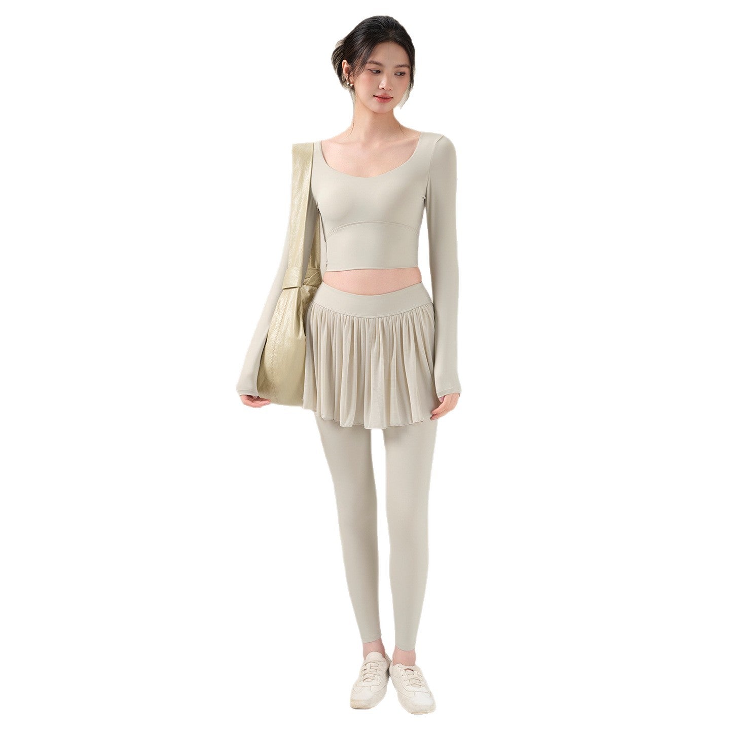 High-value mesh beauty back gym suit top with chest pad