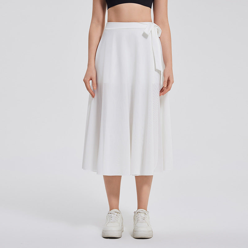 Ballet high-waisted loose-fitting strappy midi skirt