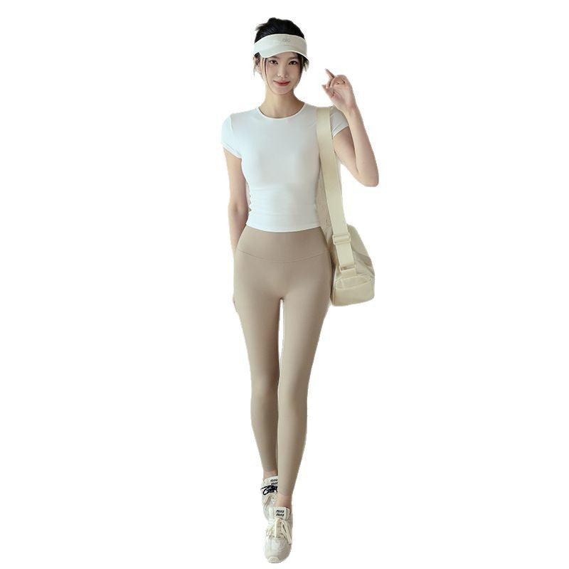 Casual slim slim slim athletic short sleeves