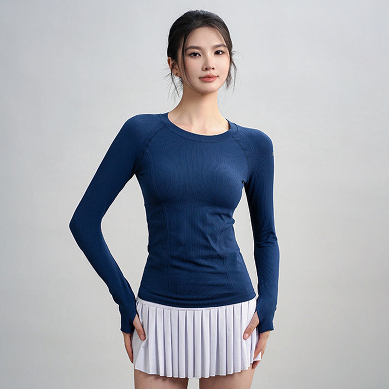 Slim and high-stretch one-piece woven long sleeves
