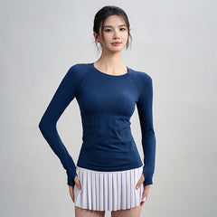 Slim and high-stretch one-piece woven long sleeves