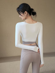 Fake two-piece long sleeves
