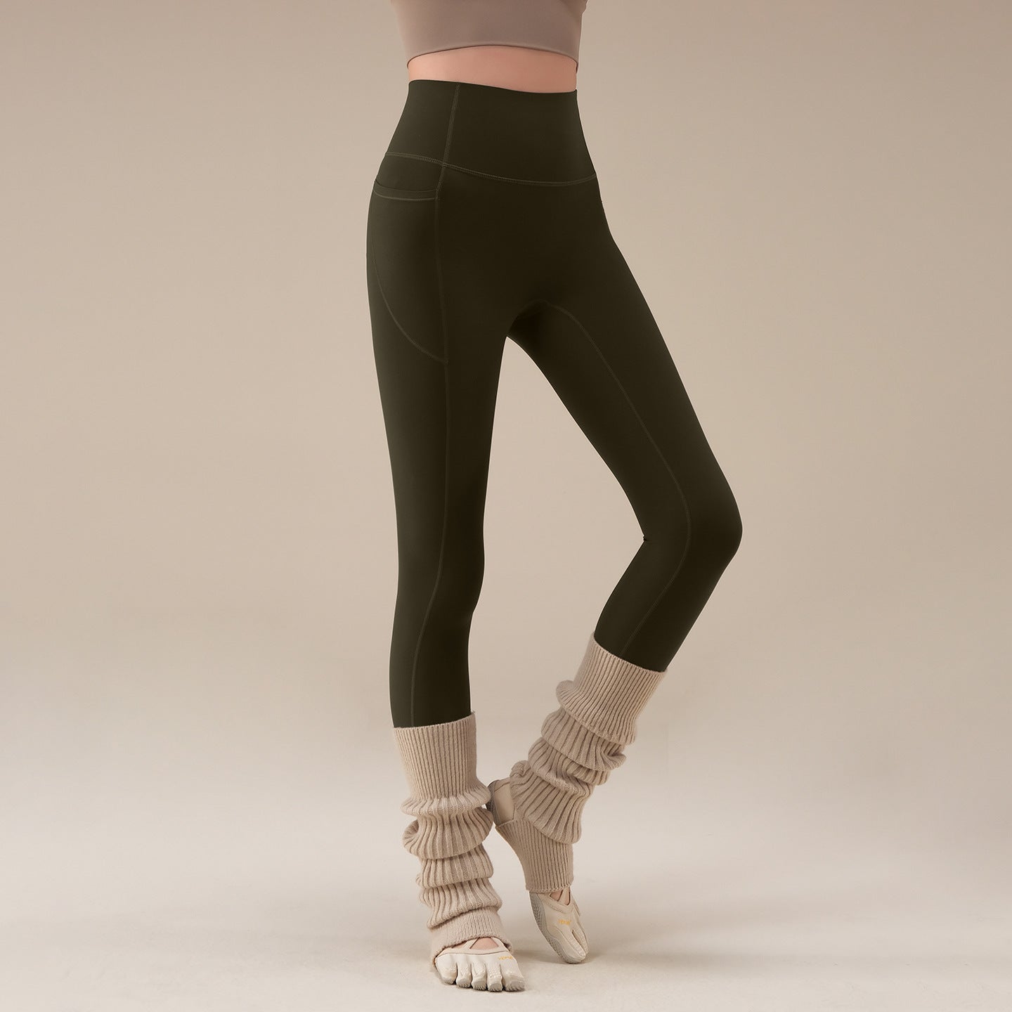 Autumn and winter new buttock lifting and belly tights Pilates fitness pants