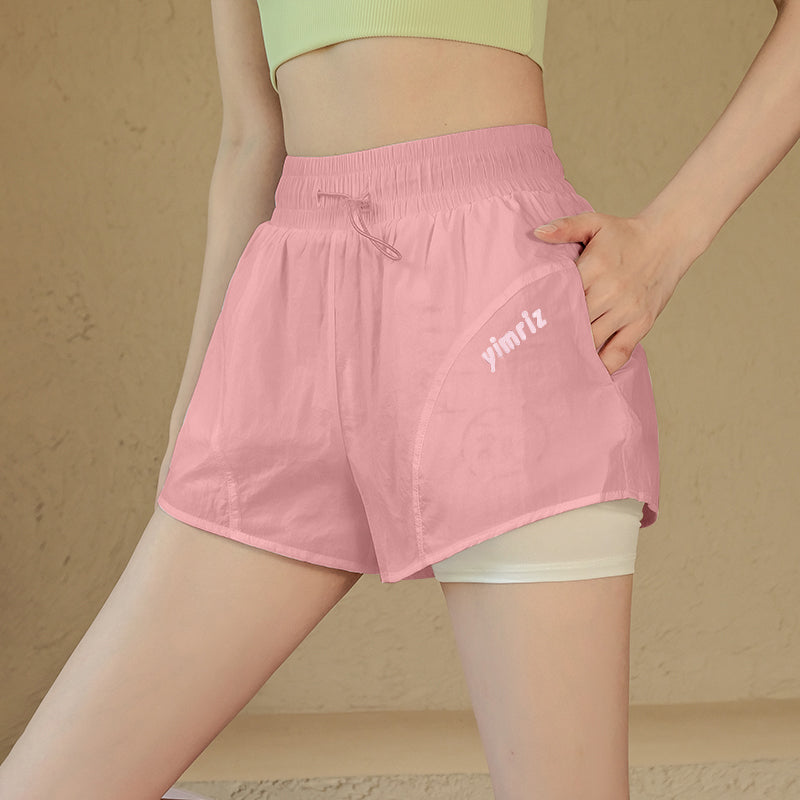 Anti-light fake two yoga shorts