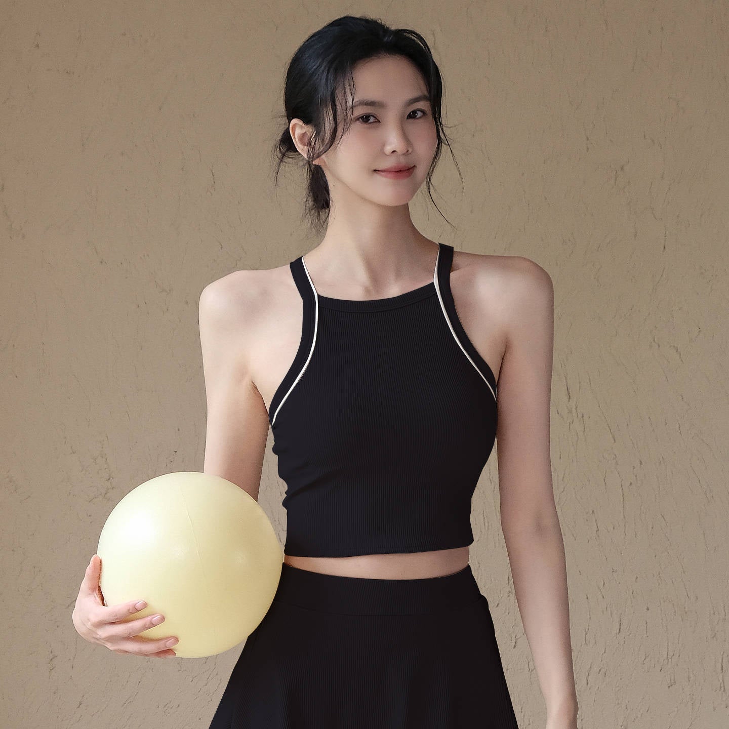 Nude yoga beauty back vest