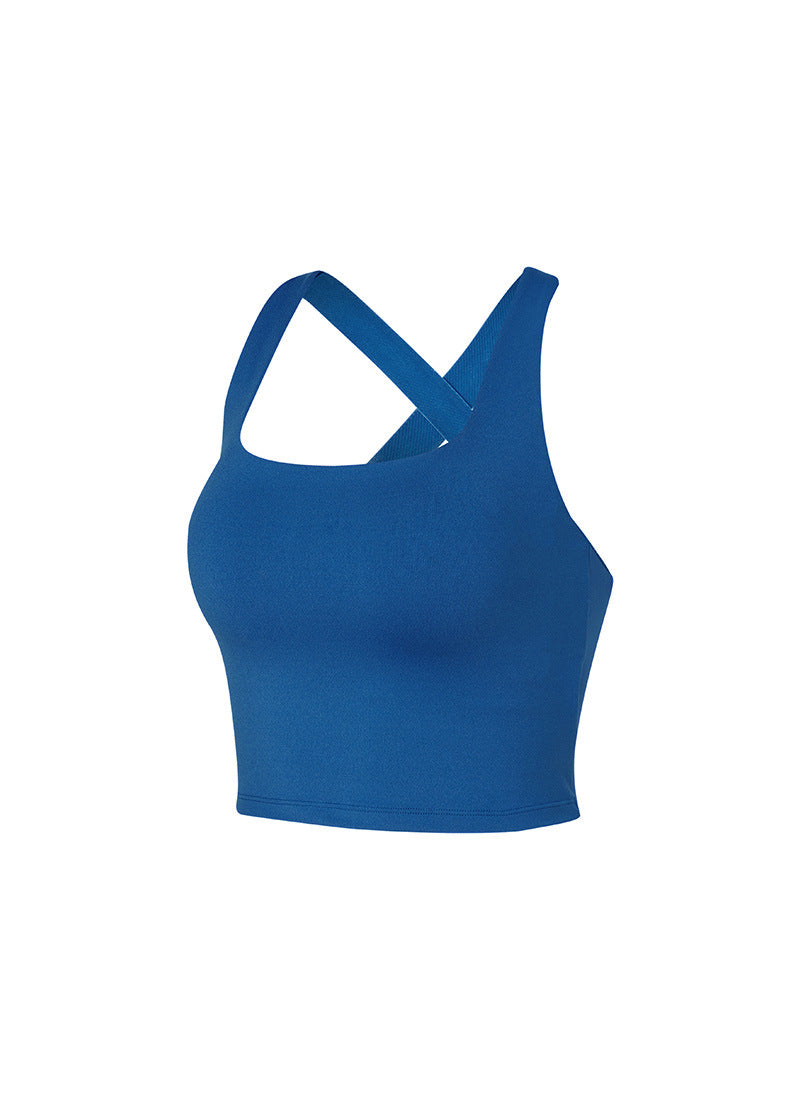 Solid color fashion U-neck beauty back sports fitness bra