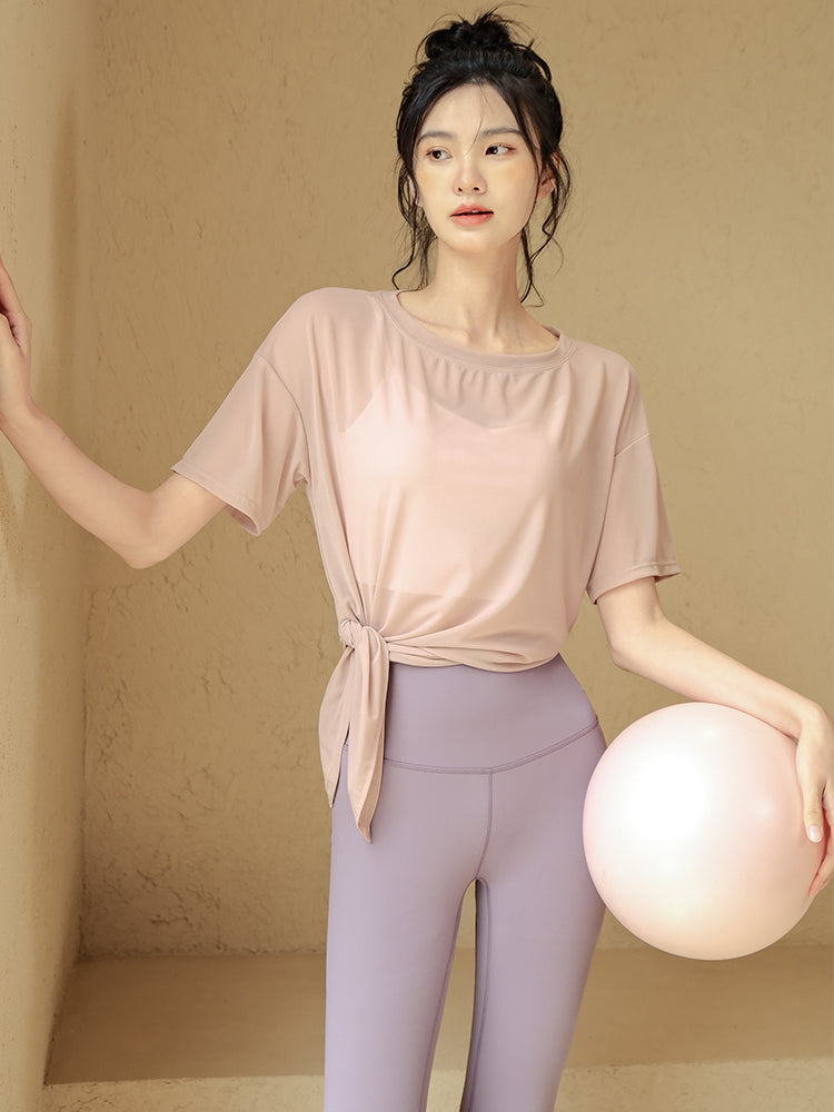Loose flesh yoga short-sleeved T-shirt