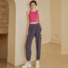 High-waisted, Quick-drying loose legged yoga pants