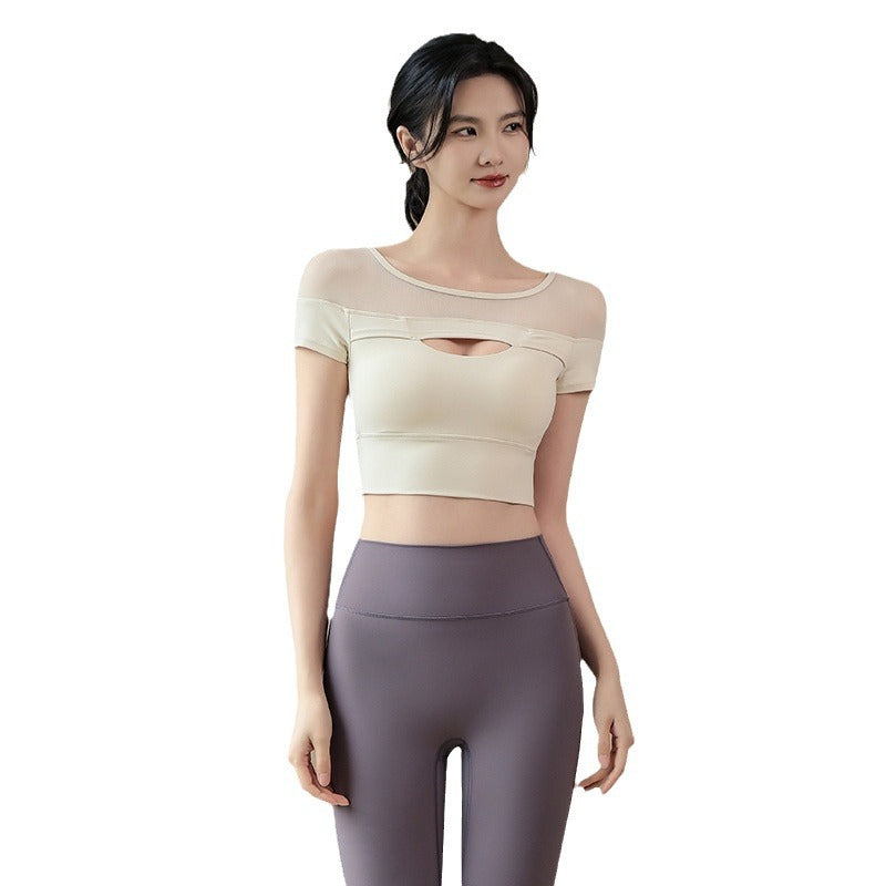 Padded slim-fit short sleeve t-shirt