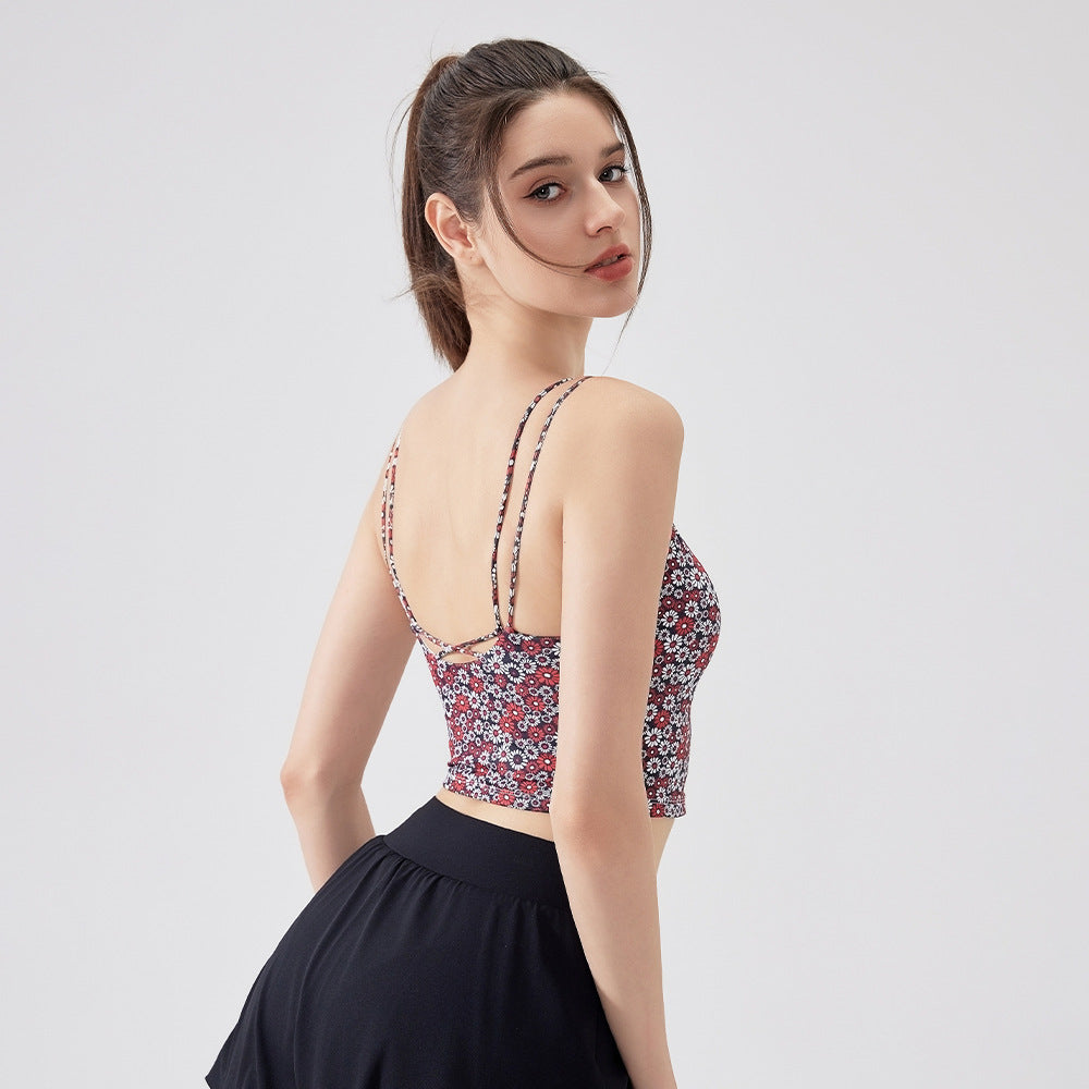 Little daisy shockproof running sports fitness beautiful back bra
