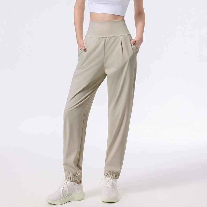 Autumn and winter high-waisted loose slimming fitness trousers