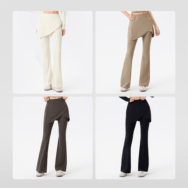 Fake two pairs of fart curtain drapes with a slightly raised wide-leg pants