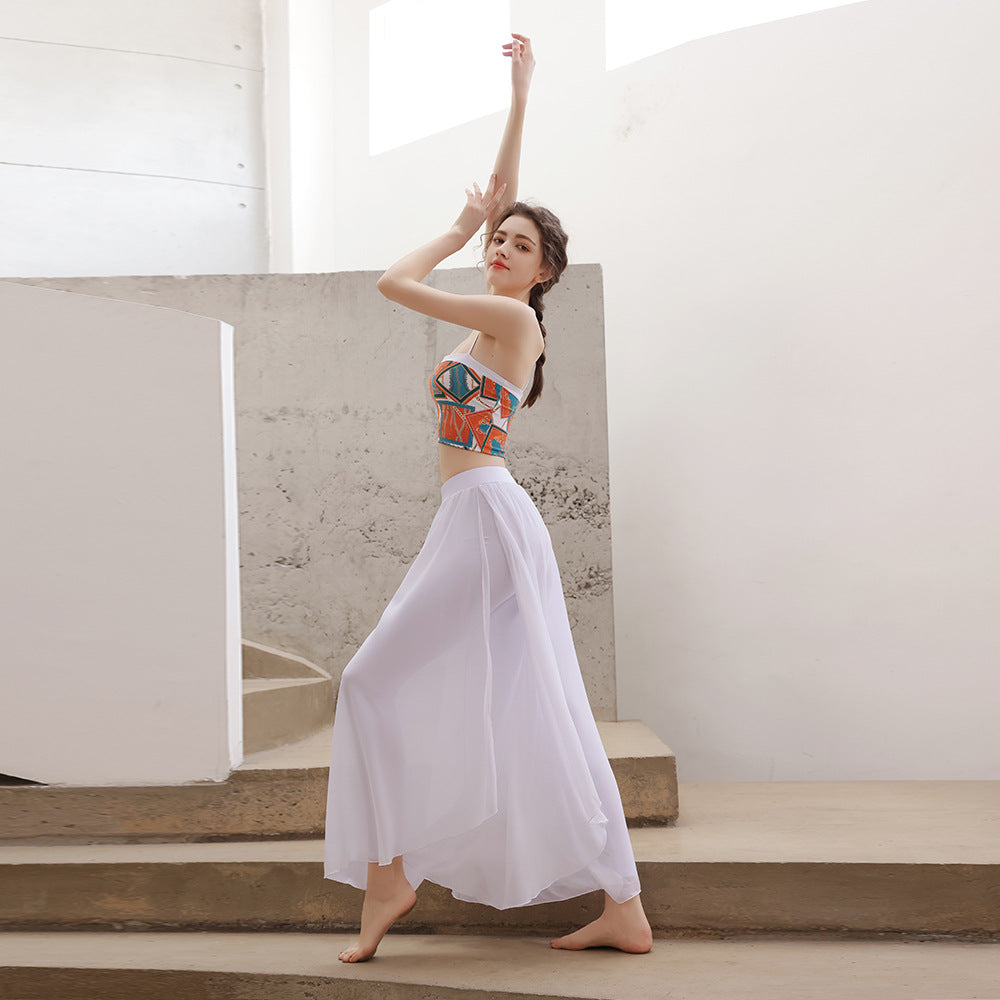 Dunhuang Flying Goddess mesh print vest loose thin and elegant suit