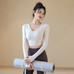 Long-Sleeve Yoga Top with Built-In Bra