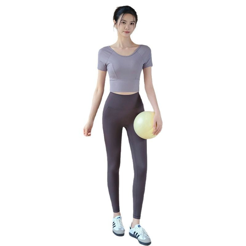 Sense of quality mesh cross beauty back short sleeves