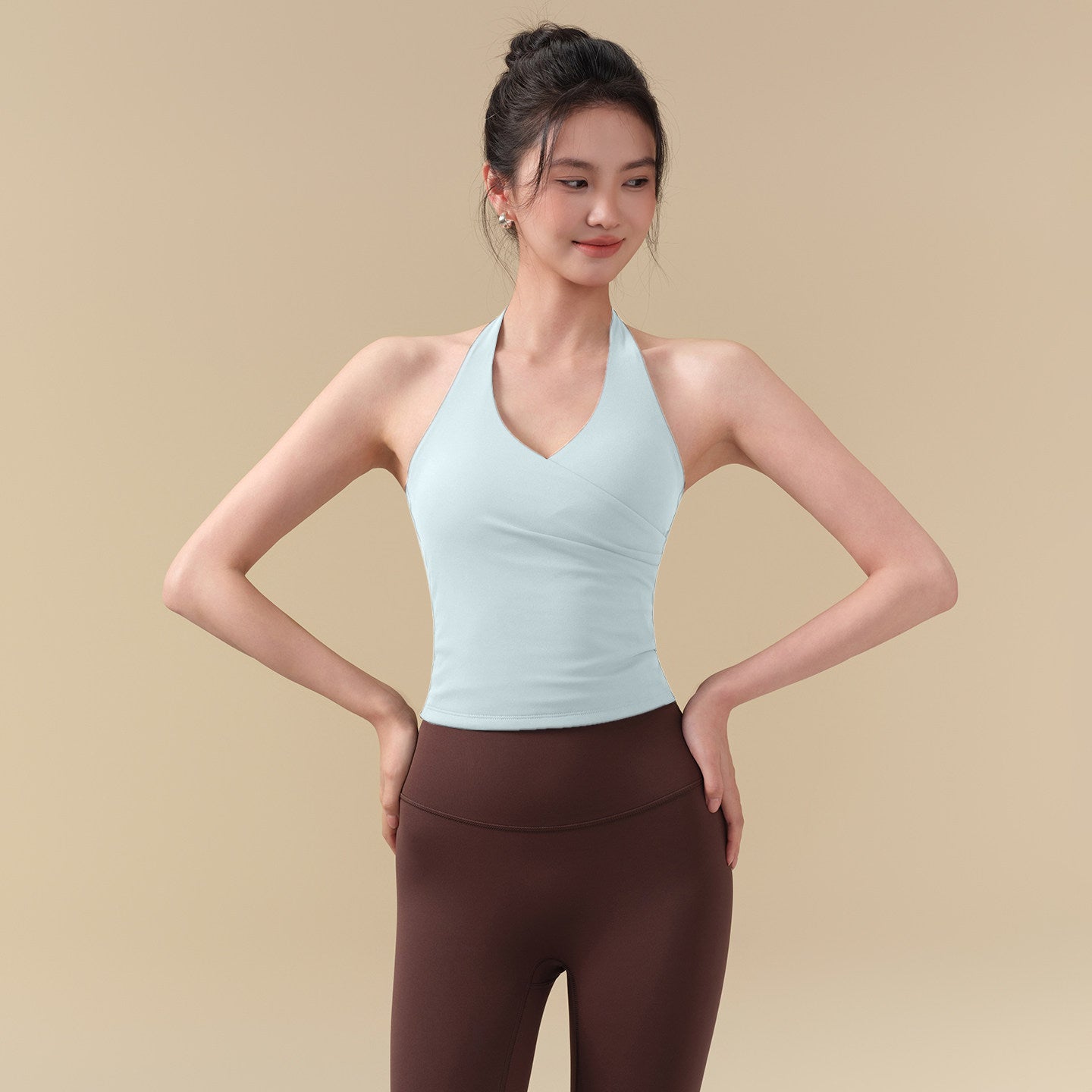 V-neck halterneck shockproof sports vest