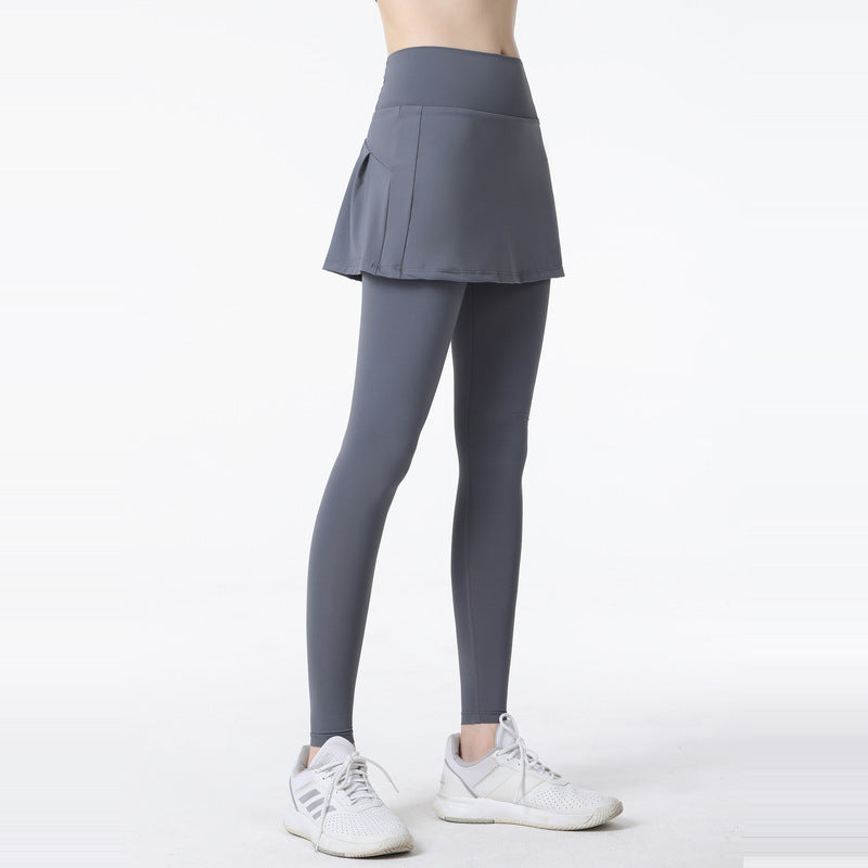 Fake two high-waisted anti-light leggings
