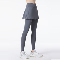 Fake two high-waisted anti-light leggings