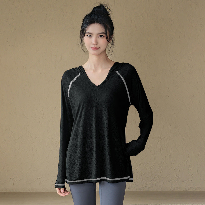 Hooded Loose-Fit Long Sleeve Pullover