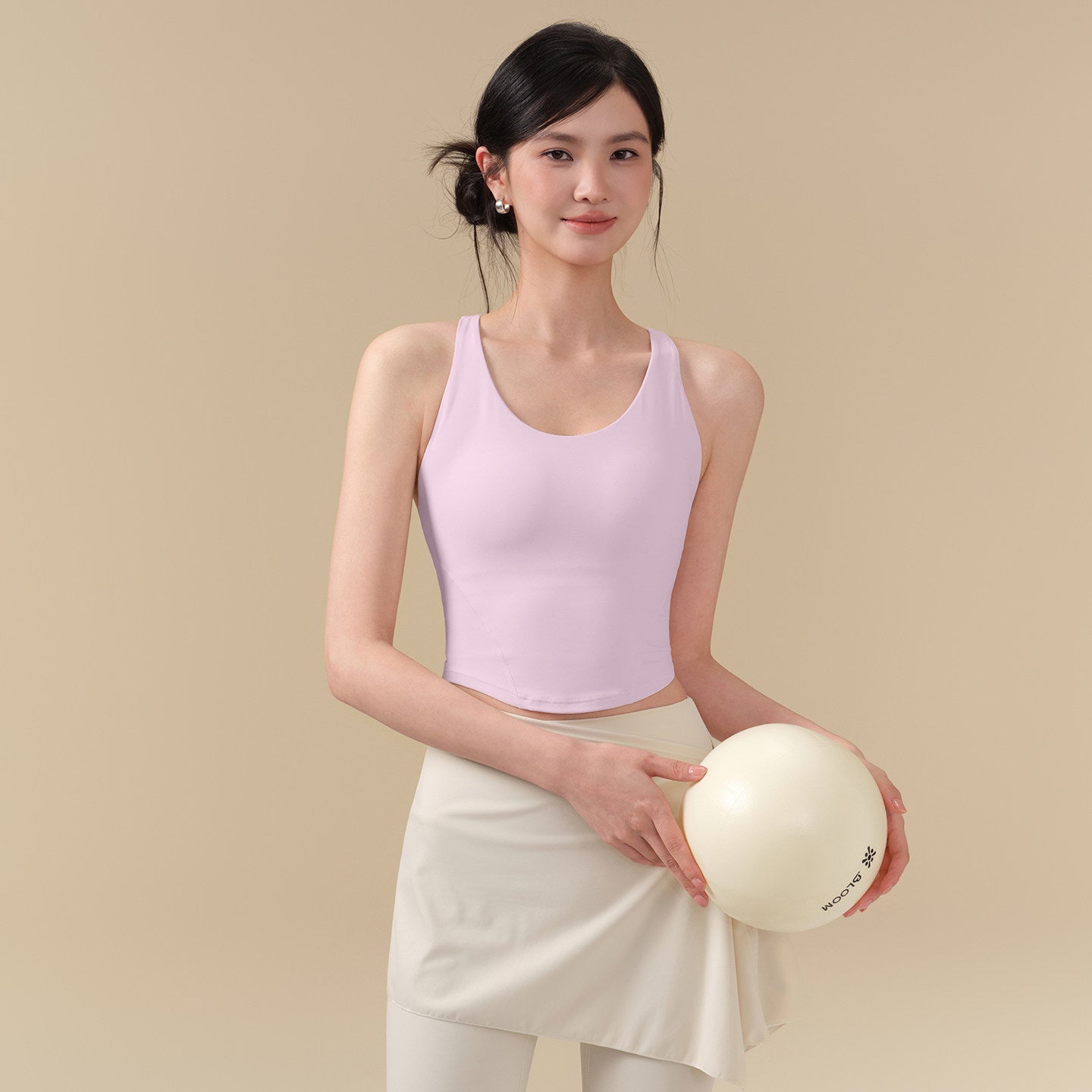 Nude crew neck quick-drying sports vest