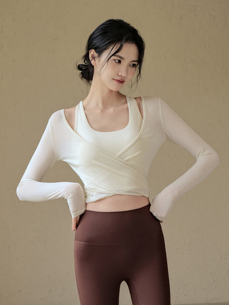 High-end temperament professional yoga long-sleeved cover-up