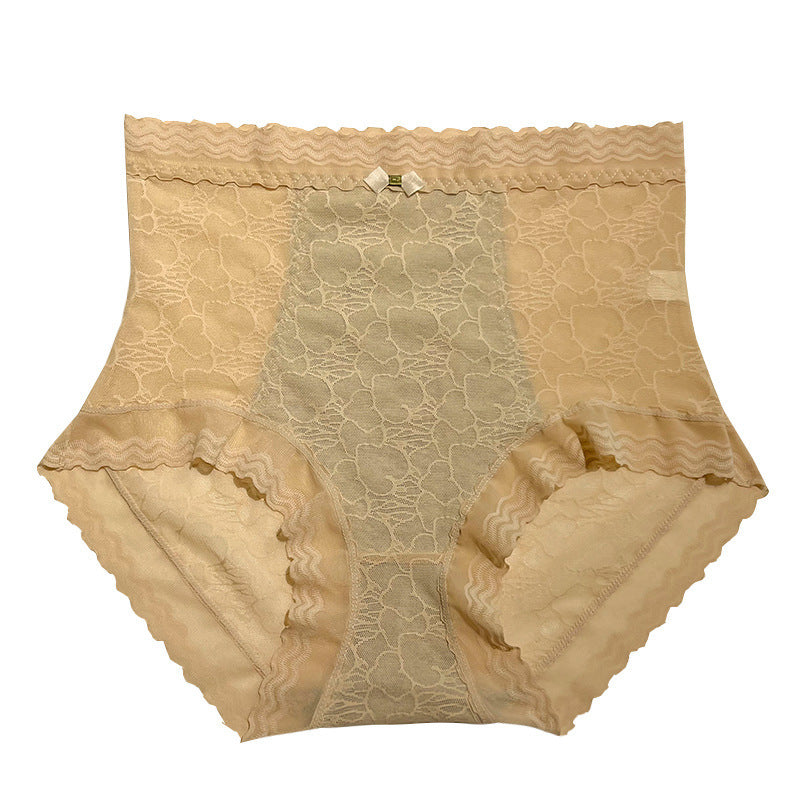 Tummy tucks and hip lifts lace cotton high-waisted seamless briefs
