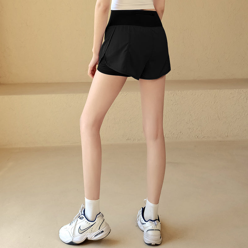 Quick-drying anti-glare fake two-piece shorts