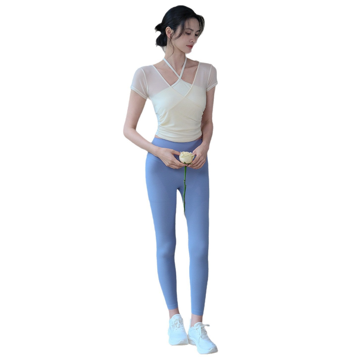 Waist slimming, Breathable mesh fitness, Sports short sleeves