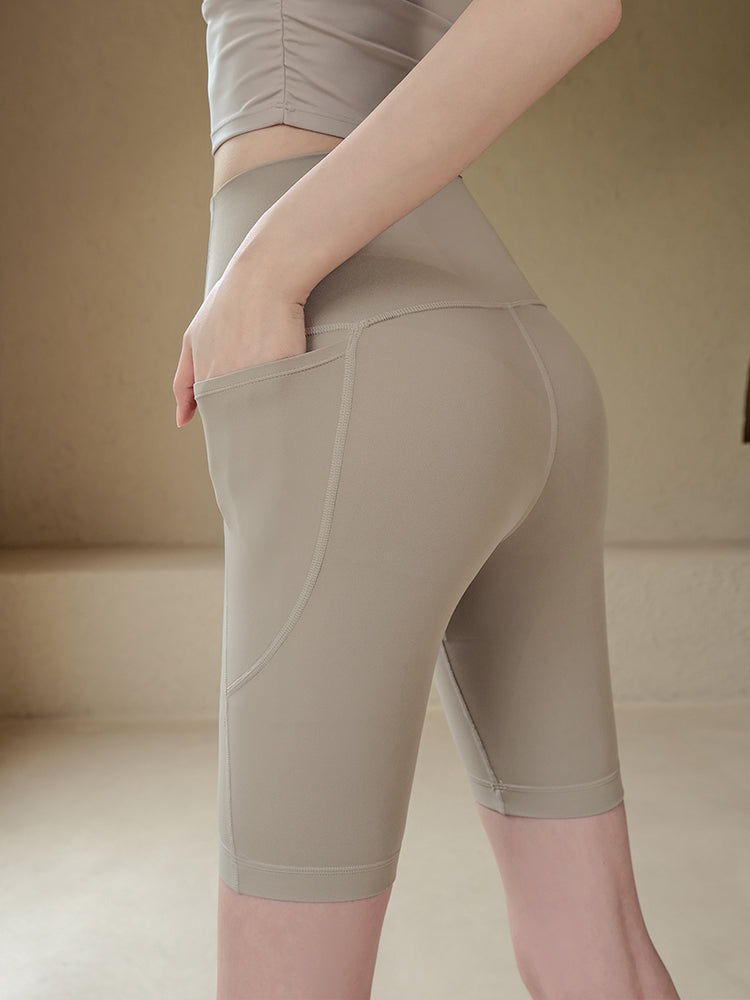 Nude feeling without traces, High-elasticity, Tight and quick-drying cropped pants