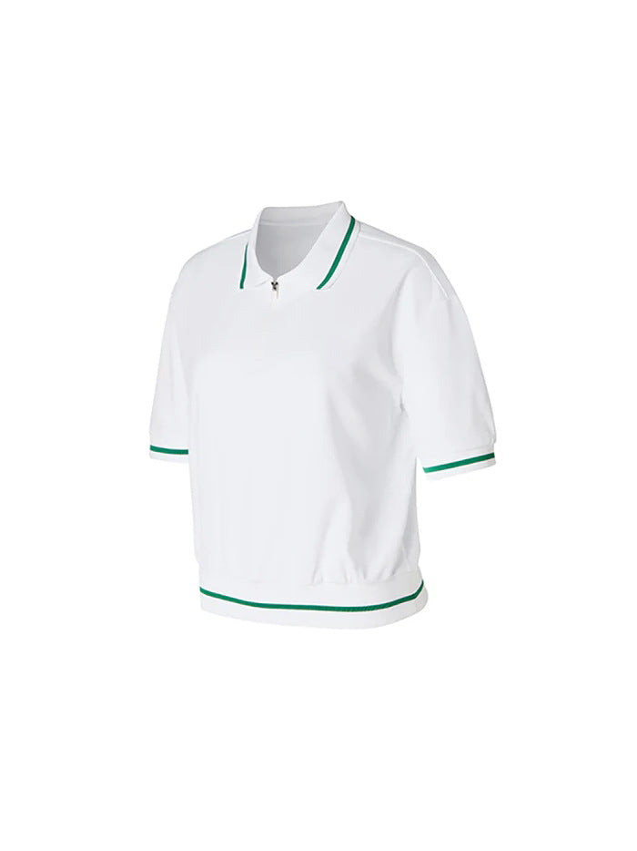Casual contrast thread sport tennis golf short sleeves