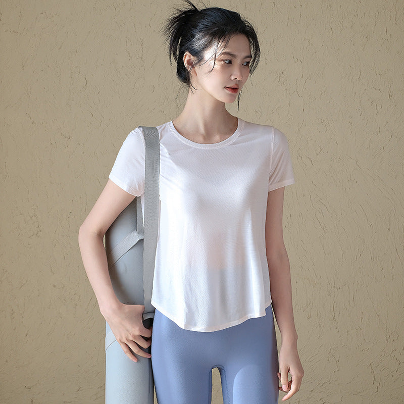 Breathable sports fitness cover-up short sleeves