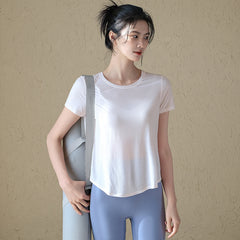 Breathable sports fitness cover-up short sleeves