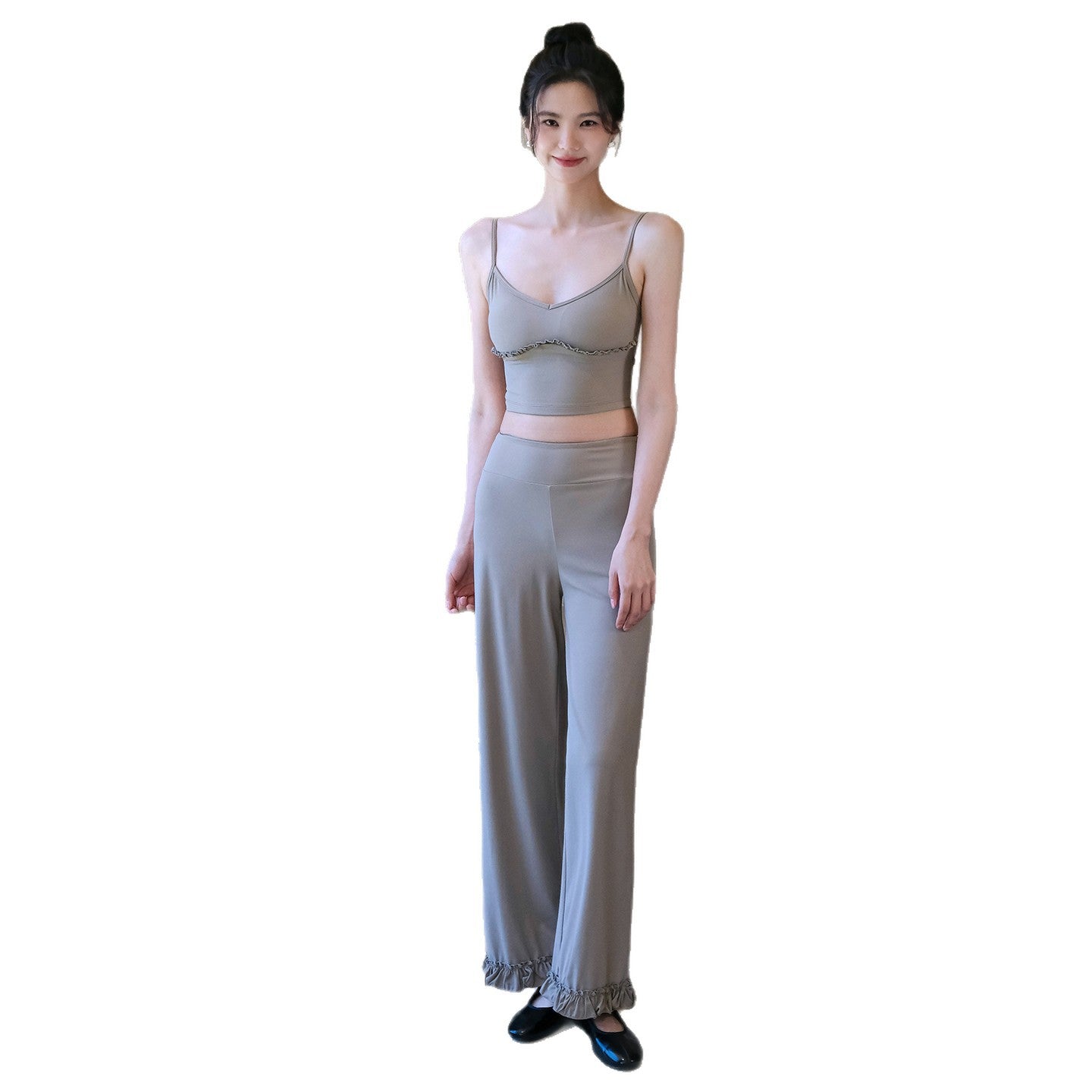 High-waisted loose casual running sports trousers