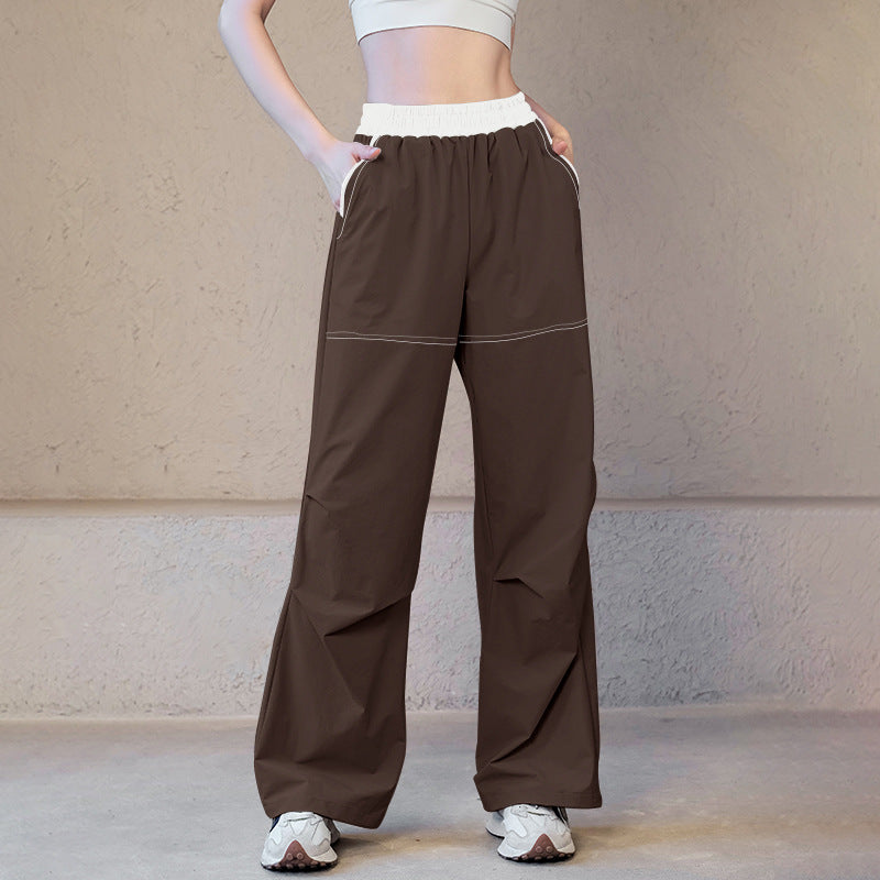 Autumn and winter three-proof straight-leg high-waisted cargo pants