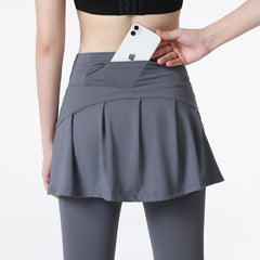 Fake two high-waisted anti-light leggings