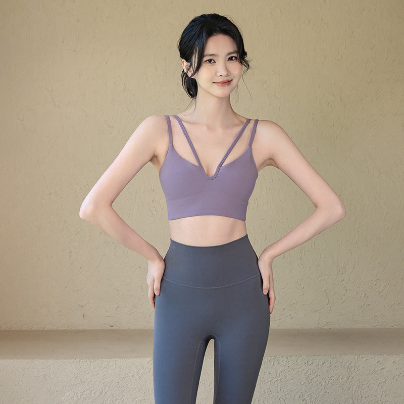 Double Strap Backless Sports Bra