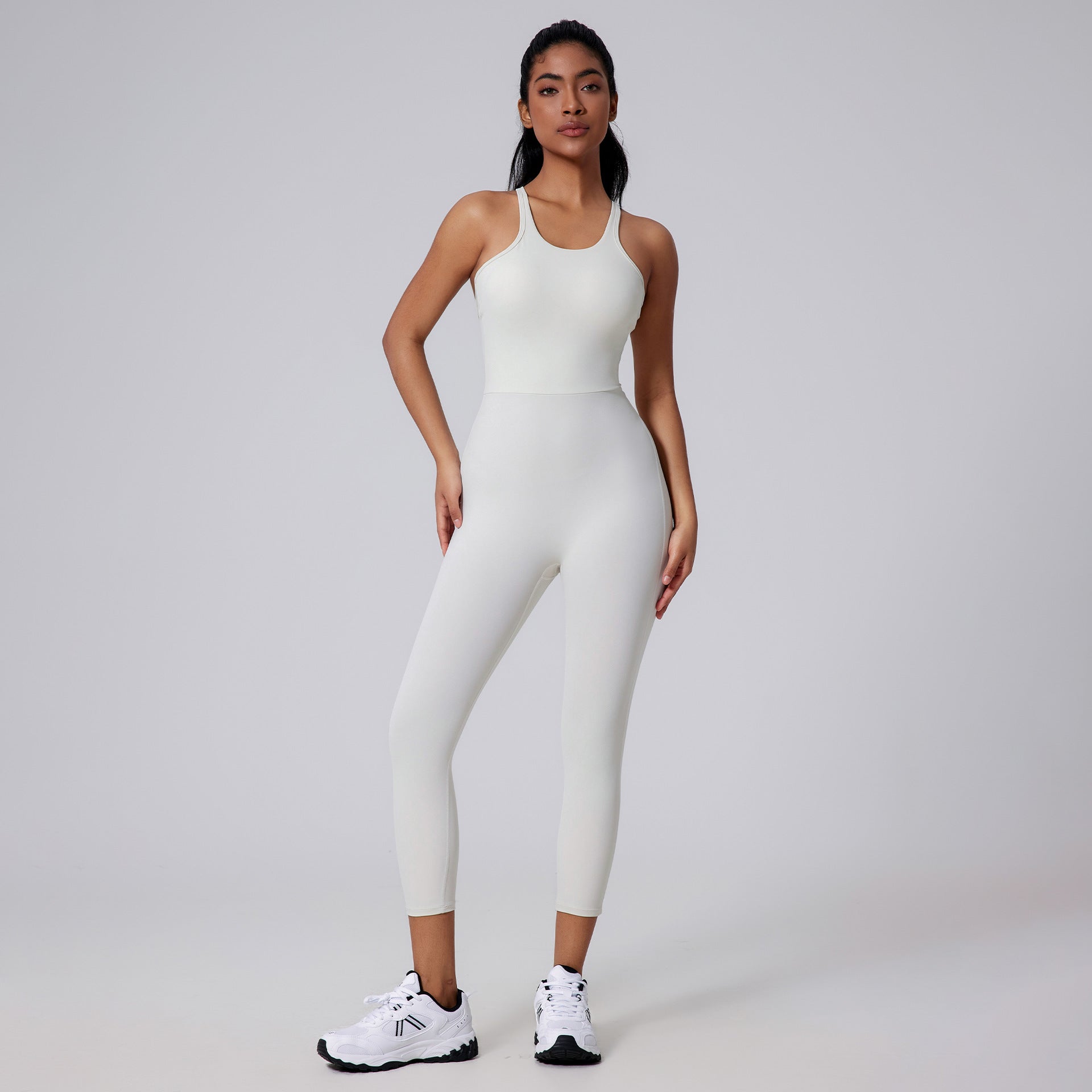 Brushed nude V-shaped beautiful back and buttocks lifting bodysuit