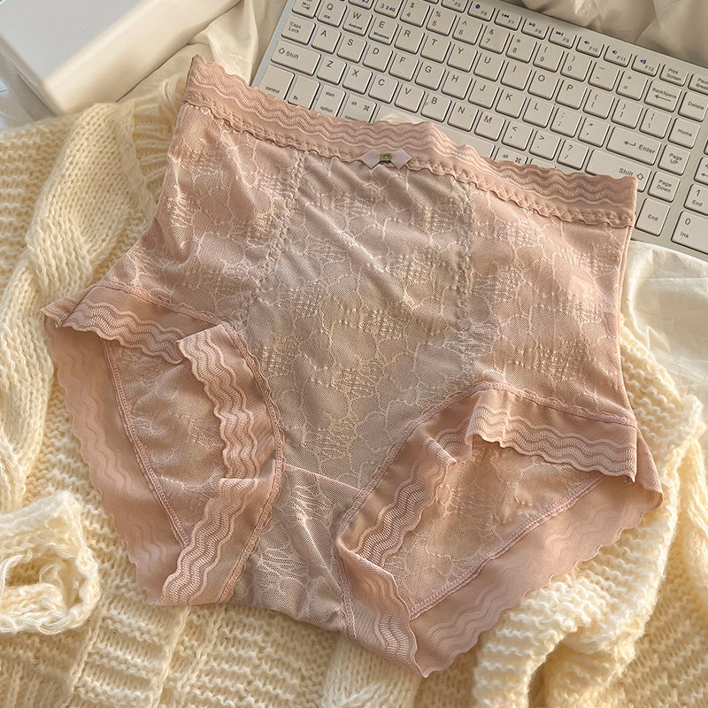 Tummy tucks and hip lifts lace cotton high-waisted seamless briefs