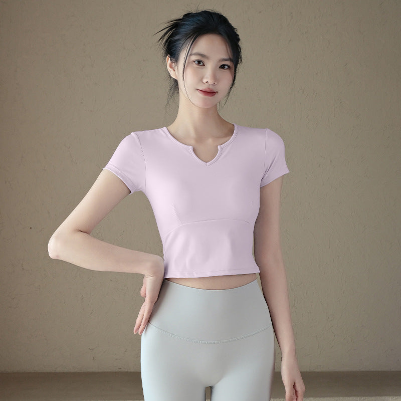 Slim and slim sports fitness short sleeves