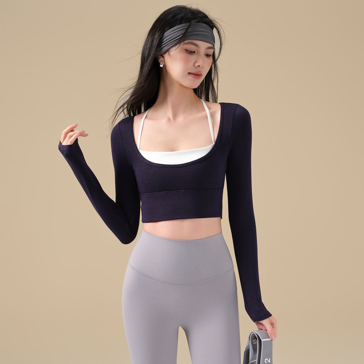 New Contrast Sports Top with Chest Pad