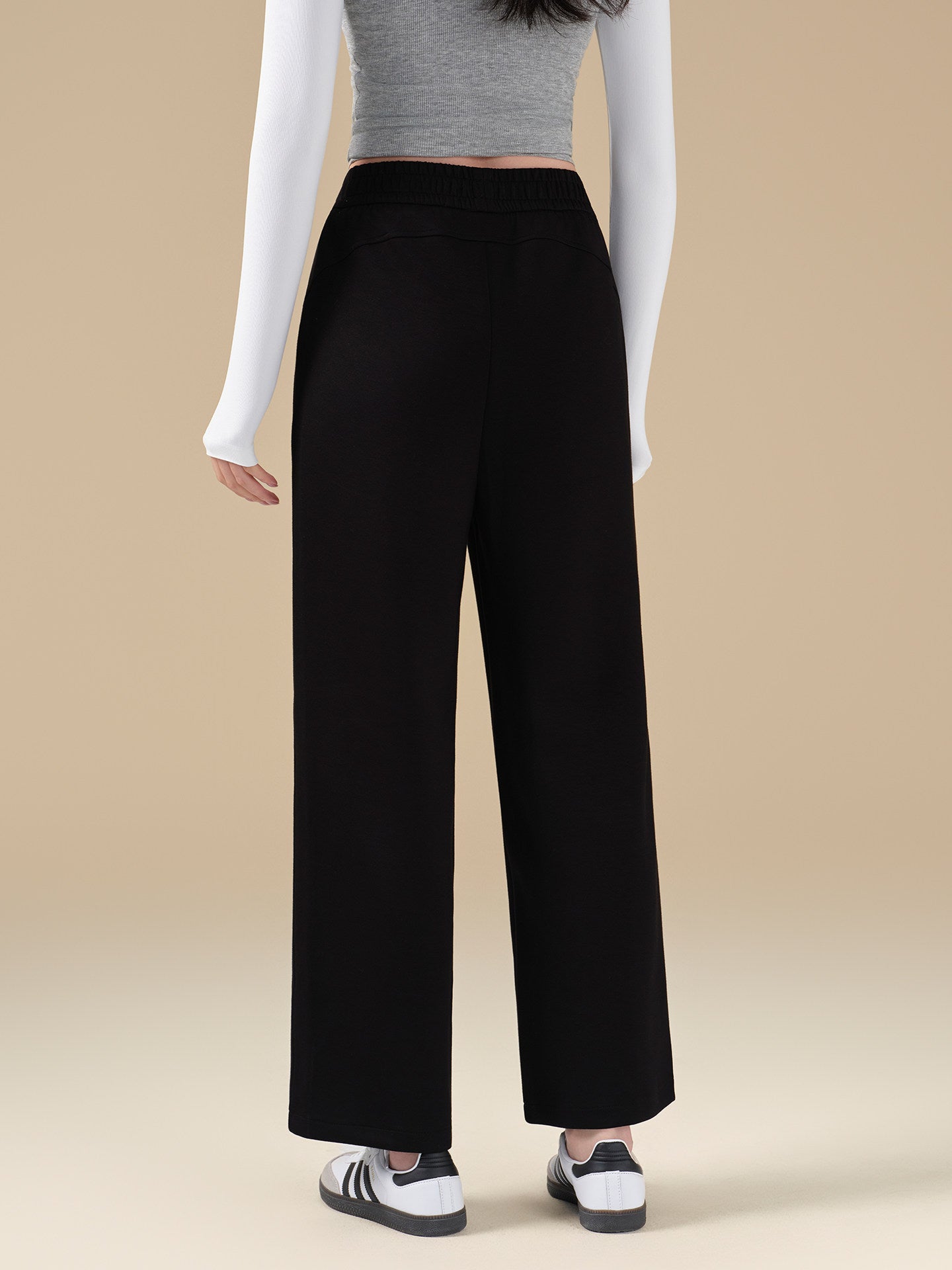 New nude breathable wide-leg casual sports trousers for autumn and winter