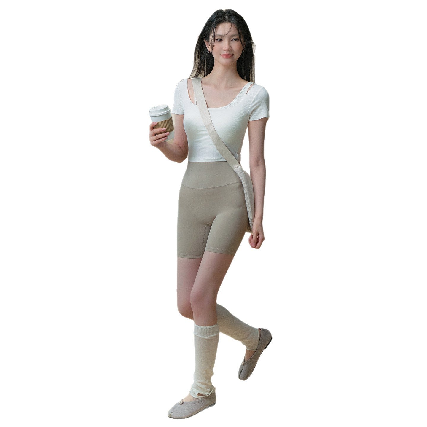 Summer Pilates fitness light and comfortable short-sleeved T-shirt