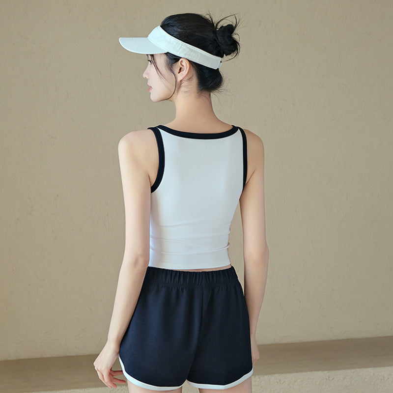 Contrasting shock-resistant bra