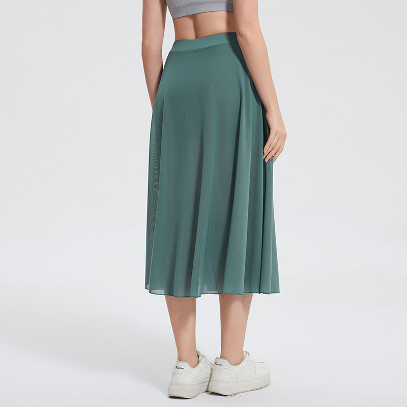 Ballet high-waisted loose-fitting strappy midi skirt