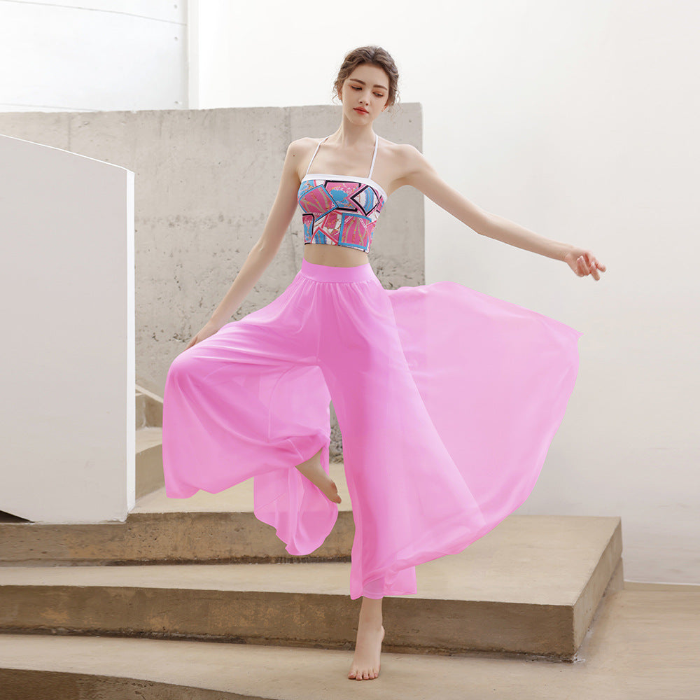 Dunhuang Flying Goddess mesh print vest loose thin and elegant suit
