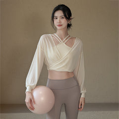 Temperament mesh long sleeves