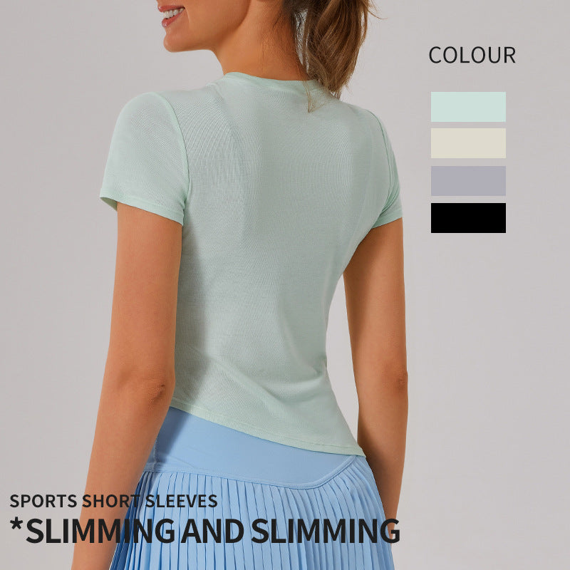 Slim beveled short-sleeved T-shirt
