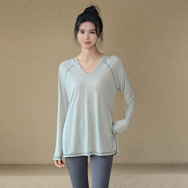 Hooded Loose-Fit Long Sleeve Pullover