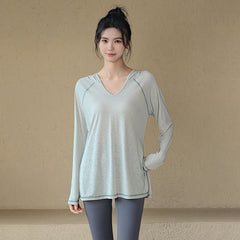 Hooded Loose-Fit Long Sleeve Pullover